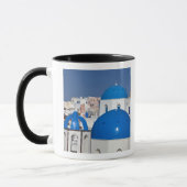 Mug Grèce, Santorin. Tour Bell et dômes bleus de (Gauche)