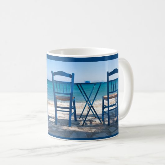 Mug Grèce taverne bleu et blanc (Devant droit)