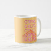 Mug Grèce Travel Art, Summer Travel Art, Orange (Devant droit)