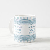 Mug Grecque traitement avec méandre motif en bleu (Devant gauche)