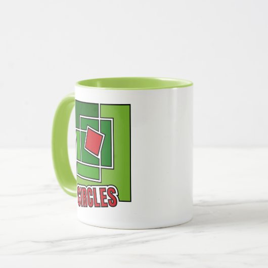Mug Green Abstraction with Twisted Red Square (Devant gauche)