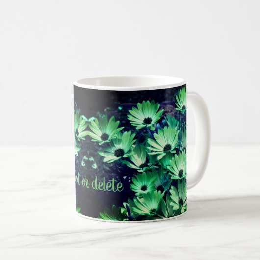 Mug Green African Daisies Flower Art Personnalisé (Devant droit)