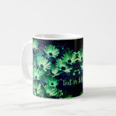 Mug Green African Daisies Flower Art Personnalisé (Devant gauche)