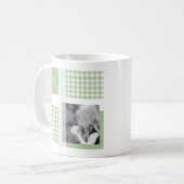 Mug Green Ajouter Votre Photo En vichy Monogramme Mode (Devant gauche)
