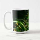 Mug Green and Gold Modern Abstract Flower (Gauche)