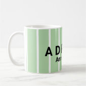 Mug Green and White Striped Praise Design (Gauche)