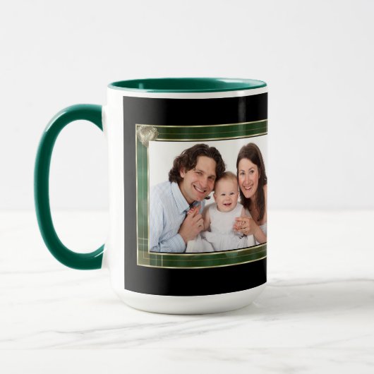 Mug Green Antique Frame 2 Photo Famille Collage (Gauche)