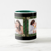 Mug Green Antique Frame 2 Photo Famille Collage (Centre)