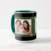 Mug Green Antique Frame 2 Photo Famille Collage (Devant gauche)