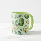 Mug Green Avocados & Leaves (Devant droit)