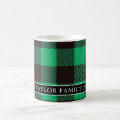 Mug Green & Black Buffalo Family Name Christmas (Centre)