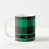 Mug Green & Black Buffalo Family Name Christmas (Gauche)