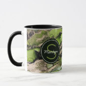 Mug Green Black Gold Nom personnalisé Abstrait (Gauche)