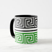 Mug Green Black White Greek Key Fret Pattern Design  (Devant gauche)