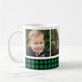 Mug Green Buffalo Plaid Holiday Photo Collage (Gauche)