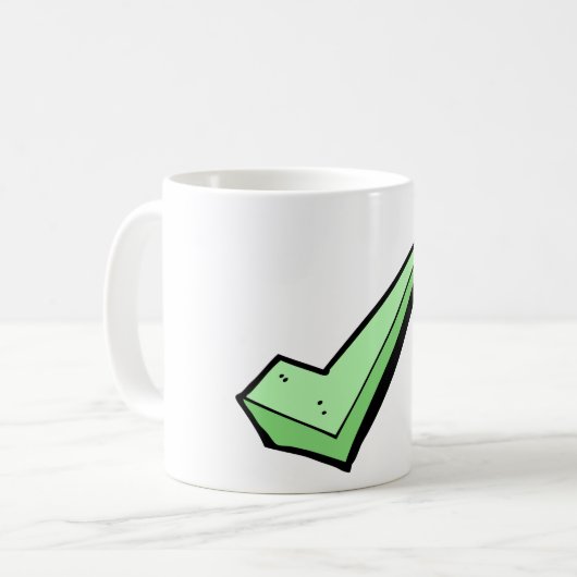 Mug Green Check Mark Tick Symbol (Devant gauche)