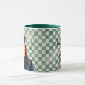 Mug Green Checkered Personalized Portrait Graduation (Centre)