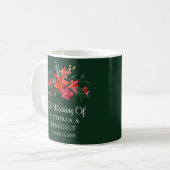 Mug Green Christmas Poinsettia Floral Mariage Keepsaké (Devant gauche)
