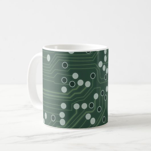Mug Green Circuit Board Arrière - plan Motif Art Café (Devant gauche)
