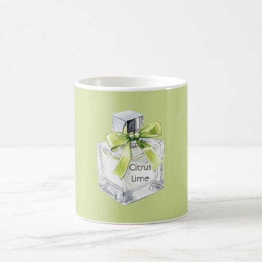 Mug Green Citrus Lime Fruit Perfume Bottle Bow (Centre)