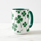 Mug green clovers lucky (Devant droit)