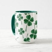 Mug green clovers lucky (Devant gauche)
