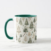 Mug Green Cream Christmas Trees (Gauche)