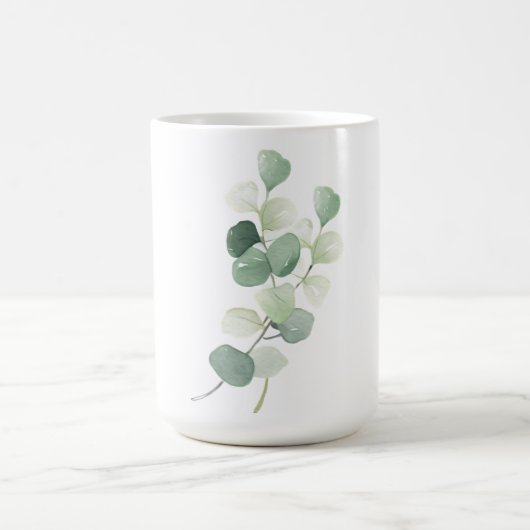 Mug Green Eucalyptus Pastel Leaves Duvet Cover (Centre)