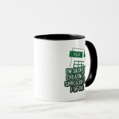 Mug Green Funny Excel Création silencieuse d'une feuil (Devant droit)