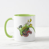 Mug Green Gecko Tribal Purple (Gauche)