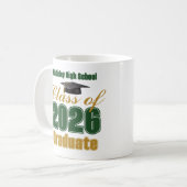 Mug Green Gold Class of 2026 Graduate Gift (Devant gauche)