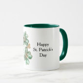 Mug Green Gold Glitter Shamrock St. Patrick's Day (Devant droit)