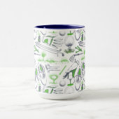 Mug Green Golf Icons Motif (Centre)