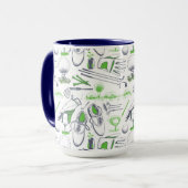Mug Green Golf Icons Motif (Devant gauche)