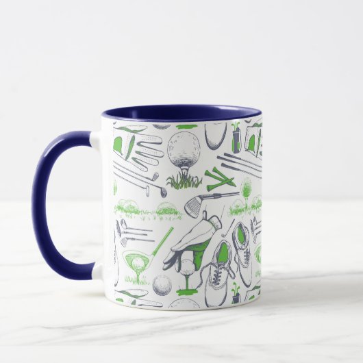 Mug Green Golf Icons Motif (Gauche)
