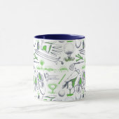 Mug Green Golf Icons Motif (Centre)