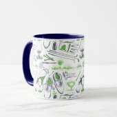 Mug Green Golf Icons Motif (Devant gauche)