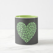 Mug Green Gradient Heart Circles – Dark Grey Minimal (Centre)