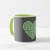Mug Green Gradient Heart Circles – Dark Grey Minimal (Devant gauche)