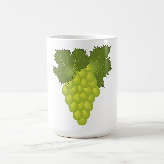 Mug Green Grapes Vine Leaves Fresh Fruit