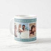 Mug  Green Happy Birthday Best Dad Ever Photo Collage (Devant gauche)