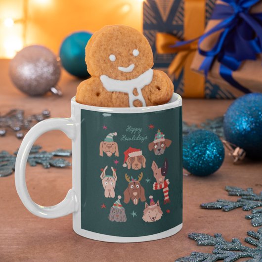 Mug Green Happy Howlidays Chiens de vacances