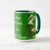 Mug Green Happy Jour de la Saint Patrick Petite fille  (Devant droit)