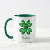 Mug Green Hearts Shamrock personnalisé (Gauche)