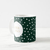 Mug Green Holiday Confetti Simple Logo d'affaires pers (Devant gauche)