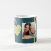 Mug Green I Love You Mom Floral Mother's Day Photo (Centre)