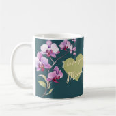 Mug Green I Love You Mom Floral Mother's Day Photo (Gauche)