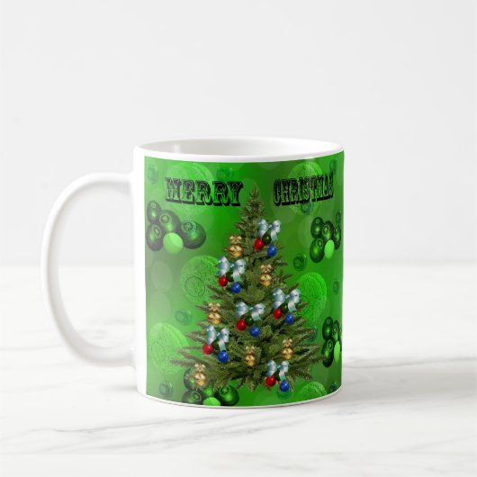 Mug Green Lawn Bowles Design de Noël, (Gauche)