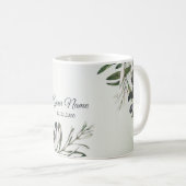 Mug Green Leaves Black Olive Elegant Wedding Gift (Devant droit)
