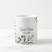 Mug Green Leaves Black Olive Elegant Wedding Gift (Centre)